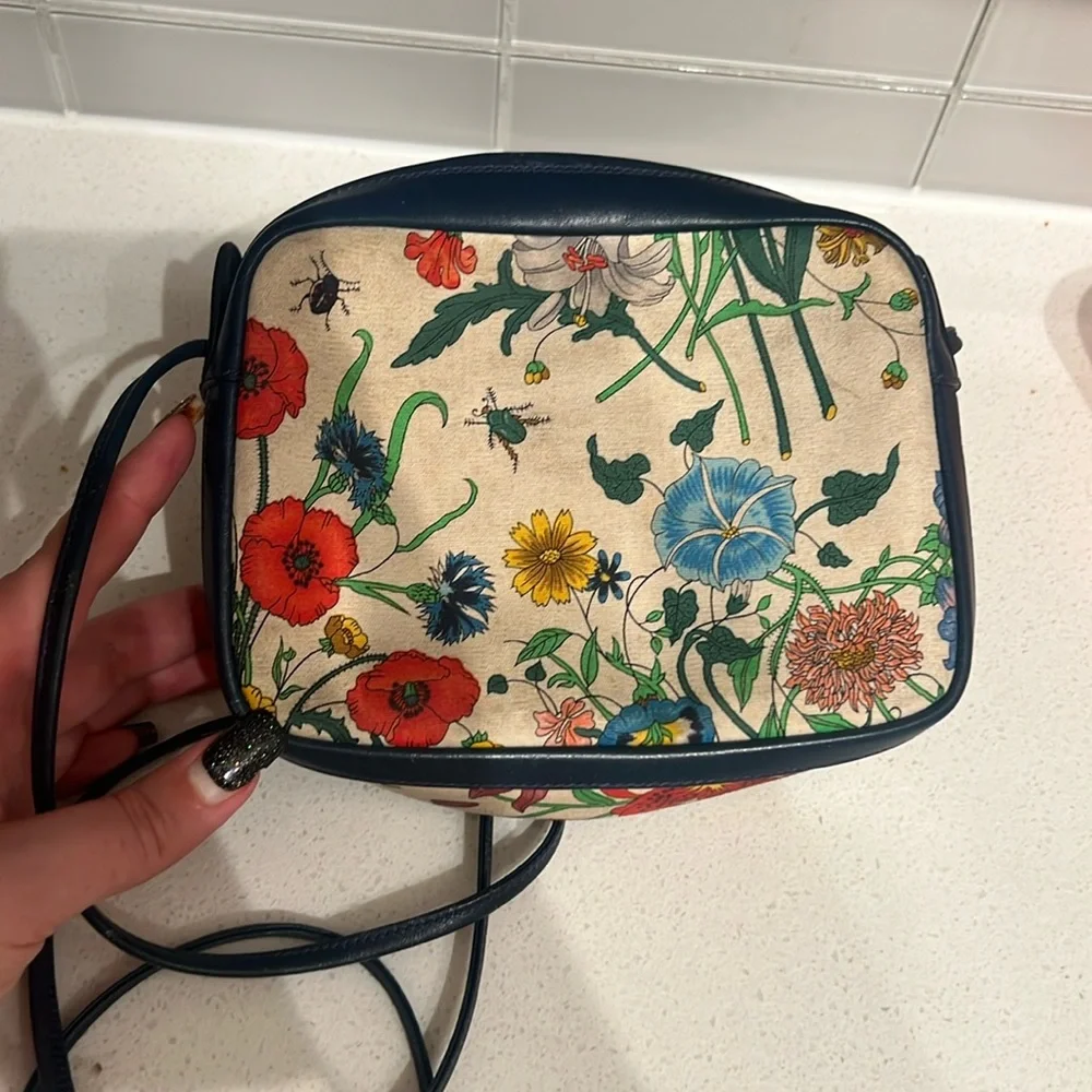 Gucci Vintage Small Flower Pattern Canvas Shoulder bag japan exclusive - Picture 3 of 10